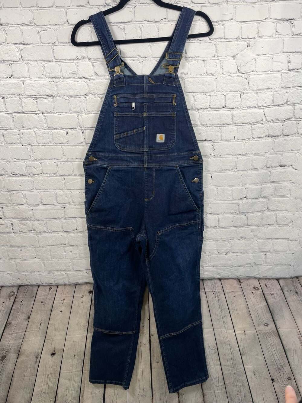 Carhartt Women's Relaxed Fit Denim Double-Front Bib Overalls XS Short